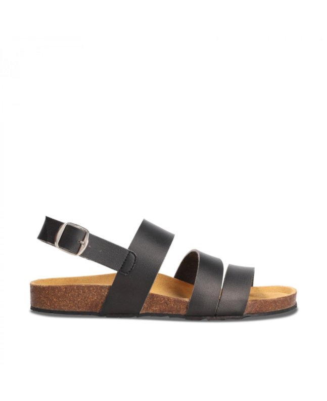MADDER BLACK VEGAN ERGONOMIC SANDALS WITH A BUCKLE