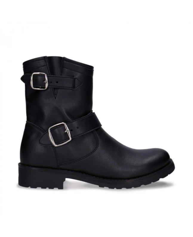 ODET BLACK BOOT ANKLE BIKER VEGAN