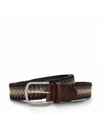 ARAN BROWN MEN BRAIDED VEGAN BELT