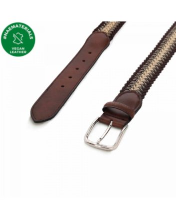 ARAN BROWN MEN BRAIDED VEGAN BELT