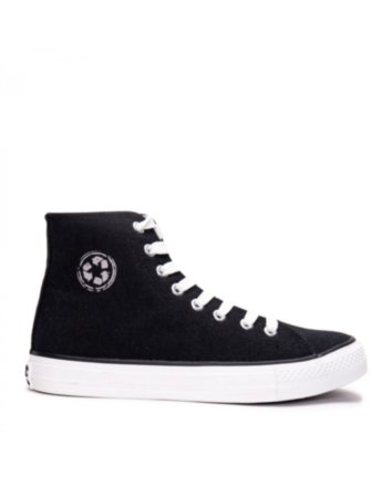 REDO BLACK VEGAN HIGH TOP SNEAKERS LACE-UP